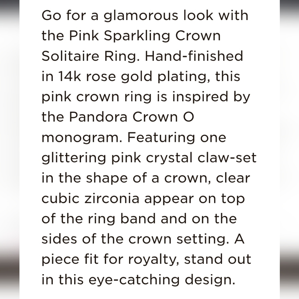 Pandora Sparkling Crown Solitare Ring - Picture 13 of 13